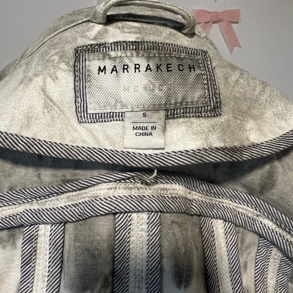 Marrakech Marci Moto Jacket Evereve Tie Dye Animal Print Cream Gray - Picture 12 of 14